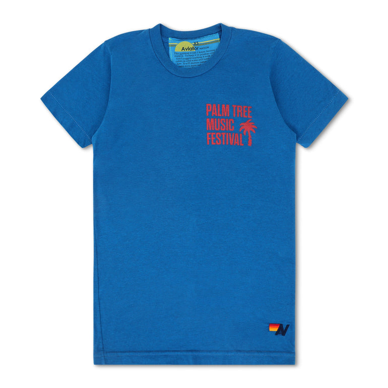 PALM TREE FEST NAPA 2025 CREW TEE SHIRT - ADVENTURE BLUE