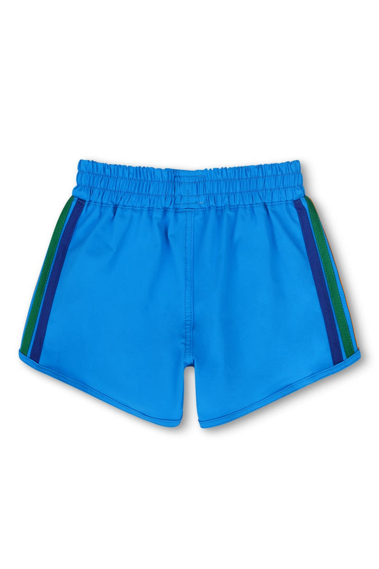 5 STRIPE KIDS FLEX JOGGER SHORT - NEON BLUE