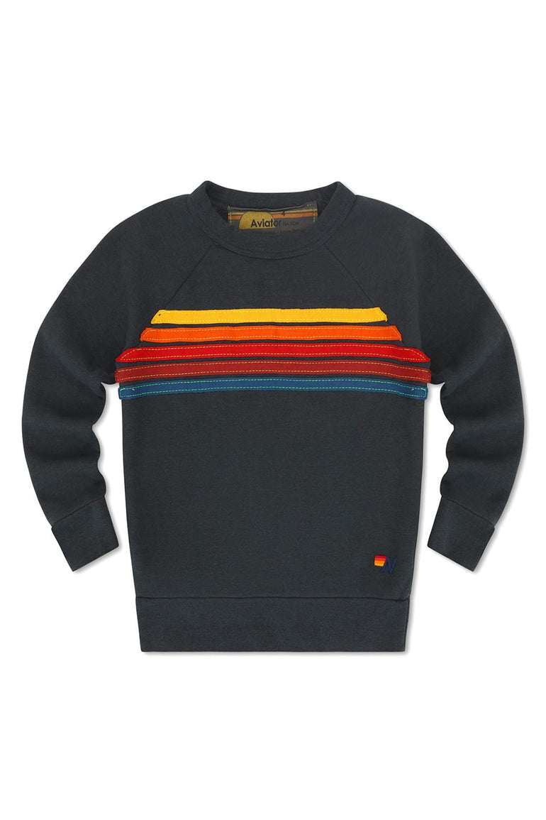 KID'S 5 STRIPE SWEATSHIRT - CHARCOAL