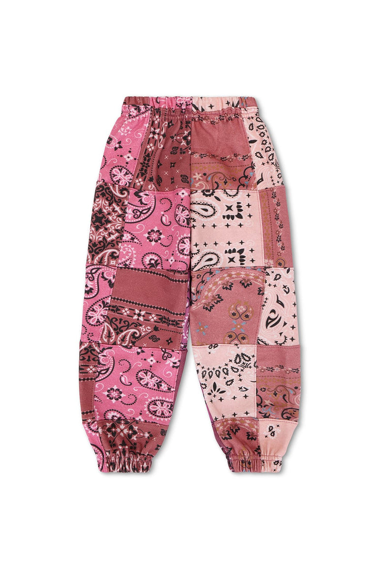 KID'S BANDANA QUILTED SWEATPANTS - PINK