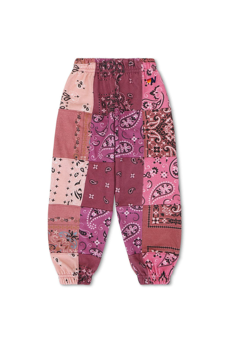 KID'S BANDANA QUILTED SWEATPANTS - PINK