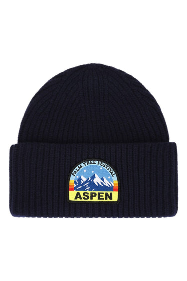 PALM TREE FESTIVAL ASPEN 2026 MERINO WOOL BEANIE - NAVY