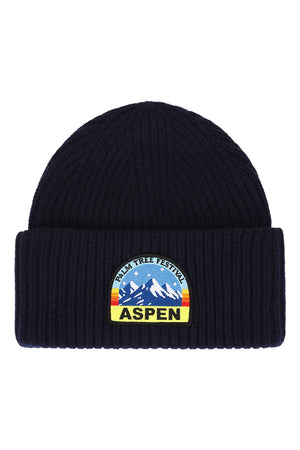 PALM TREE FESTIVAL ASPEN 2026 MERINO WOOL BEANIE - NAVY