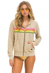 5 STRIPE HOODIE - SAND // PINK // GREEN Hoodie Aviator Nation