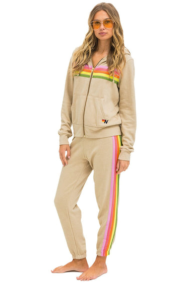 5 STRIPE HOODIE - SAND // PINK // GREEN Hoodie Aviator Nation