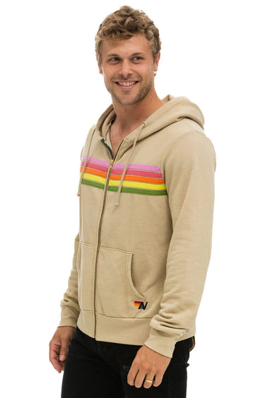5 STRIPE HOODIE - SAND // PINK // GREEN Hoodie Aviator Nation