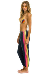5 STRIPE SWEATPANTS - HEATHER NAVY // NEON RAINBOW Women's Sweatpants Aviator Nation