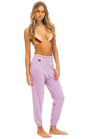 5 STRIPE SWEATPANTS - MAUVE // PINK // GREEN Women's Sweatpants Aviator Nation