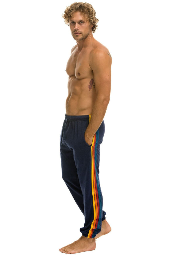 5 STRIPE SWEATPANTS - NAVY Men's Sweatpants Aviator Nation