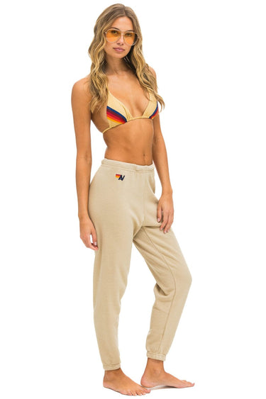 5 STRIPE SWEATPANTS - SAND // PINK // GREEN Women's Sweatpants Aviator Nation