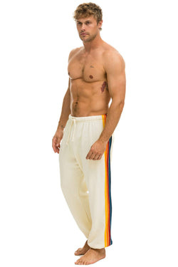 5 STRIPE SWEATPANTS - VINTAGE WHITE Men's Sweatpants Aviator Nation