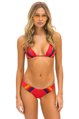 5 STRIPE TRIANGLE BIKINI TOP - RED Swim Aviator Nation