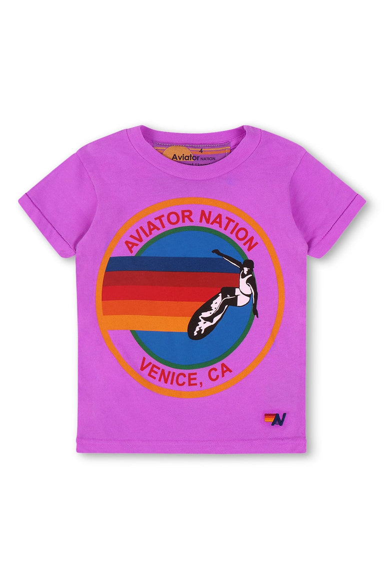 KID'S AVIATOR NATION VENICE TEE - NEON PURPLE