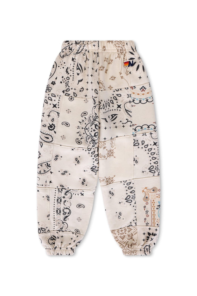 KID'S BANDANA QUILTED SWEATPANTS - VINTAGE WHITE