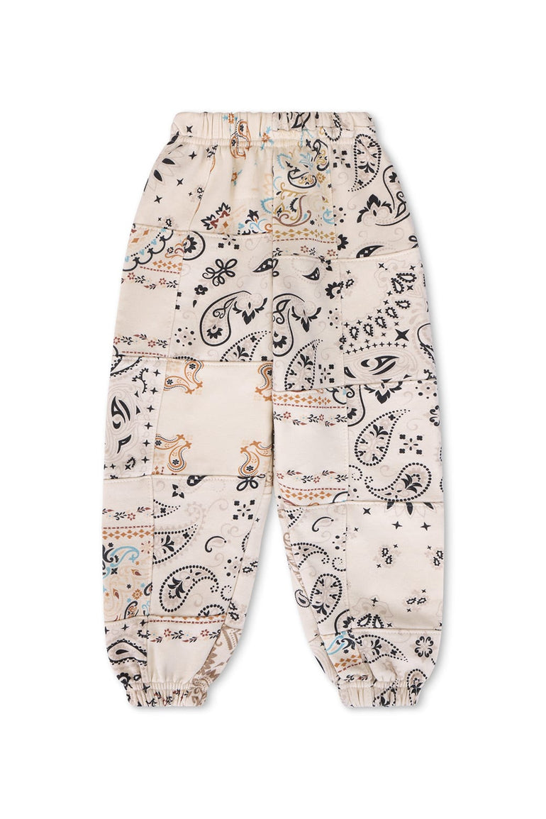 KID'S BANDANA QUILTED SWEATPANTS - VINTAGE WHITE