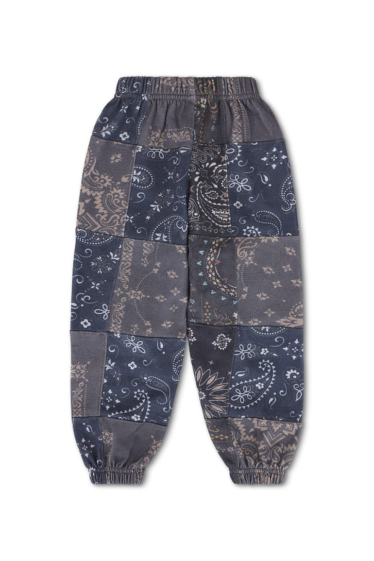 KID'S BANDANA QUILTED SWEATPANTS - CHARCOAL