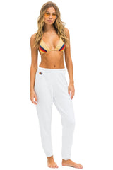 6 STRIPE SWEATPANTS - WHITE // SERAPE Women's Sweatpants Aviator Nation