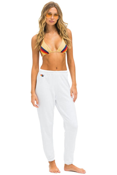 6 STRIPE SWEATPANTS - WHITE // SERAPE Women's Sweatpants Aviator Nation