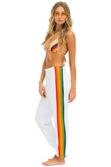 6 STRIPE SWEATPANTS - WHITE // SERAPE Women's Sweatpants Aviator Nation