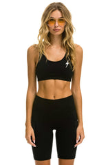 8 INCH CARGO POCKET HI-RISE BIKER SHORT - BLACK Women's Active Shorts Aviator Nation