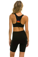 8 INCH CARGO POCKET HI-RISE BIKER SHORT - BLACK Women's Active Shorts Aviator Nation