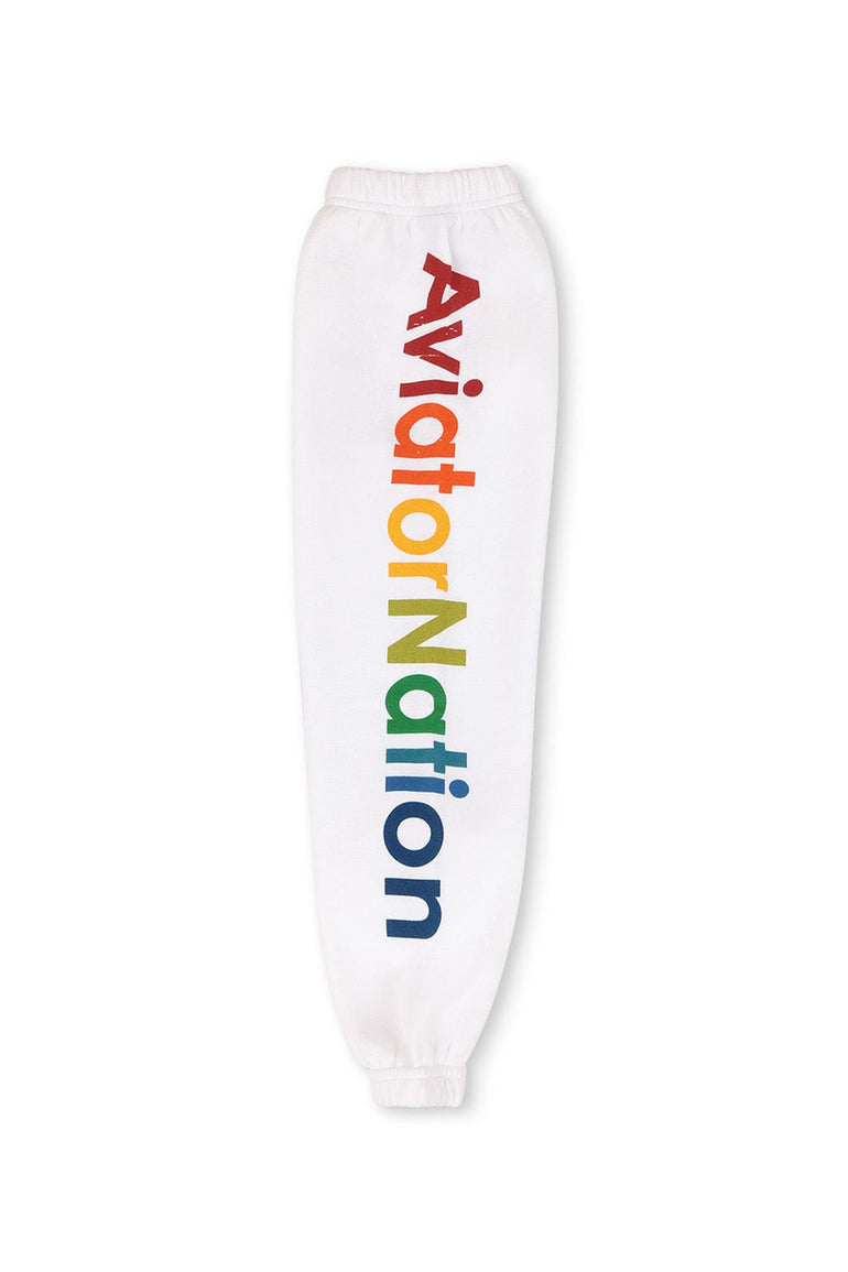 KID'S AVIATOR NATION VENICE SWEATPANTS - WHITE