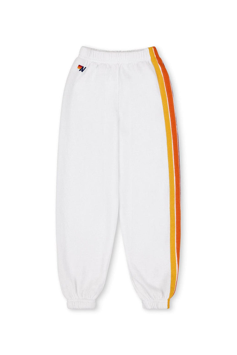 KID'S 5 STRIPE SWEATPANTS - WHITE