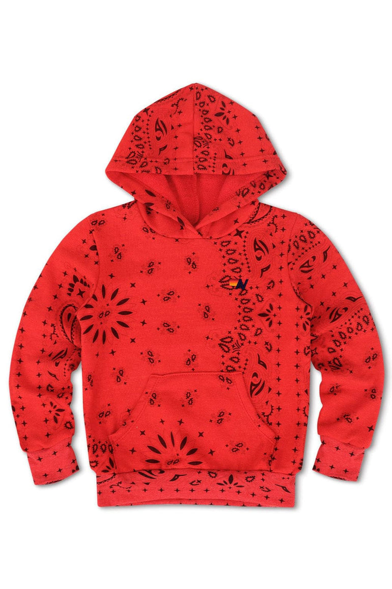 KID'S BANDANA PULLOVER HOODIE - RED