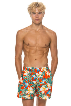 MEN'S COTTON LUXE POPLIN RELAXED SHORT - RED // KAUAI