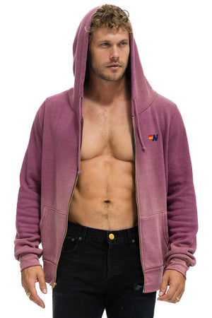 ESSENTIAL ZIP HOODIE - FADED BERRY