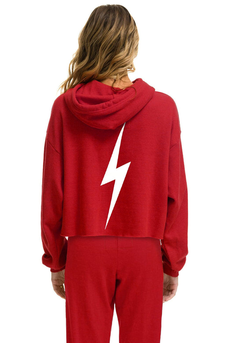 UNIVERSITY OF ALABAMA CROPPED PULLOVER HOODIE - CRIMSON