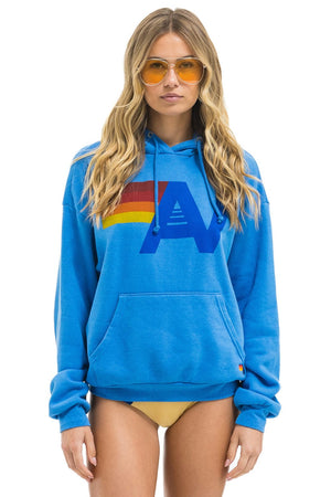 LOGO PULLOVER RELAXED HOODIE - COBALT