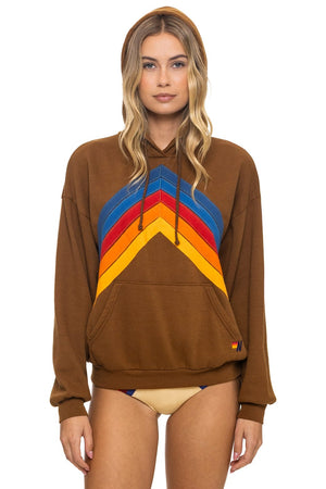 MOUNTAIN STITCH CHEVRON PULLOVER HOODIE RELAXED - CINNAMON