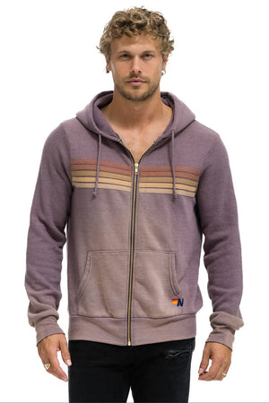 5 STRIPE HOODIE - FADED MOCHA
