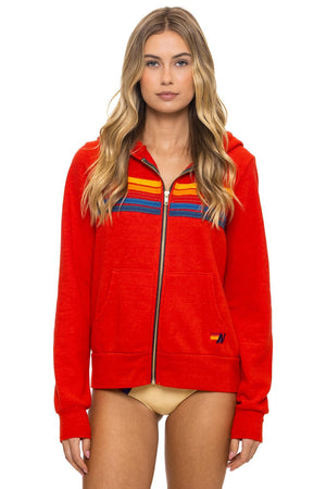 5 STRIPE HOODIE - RED