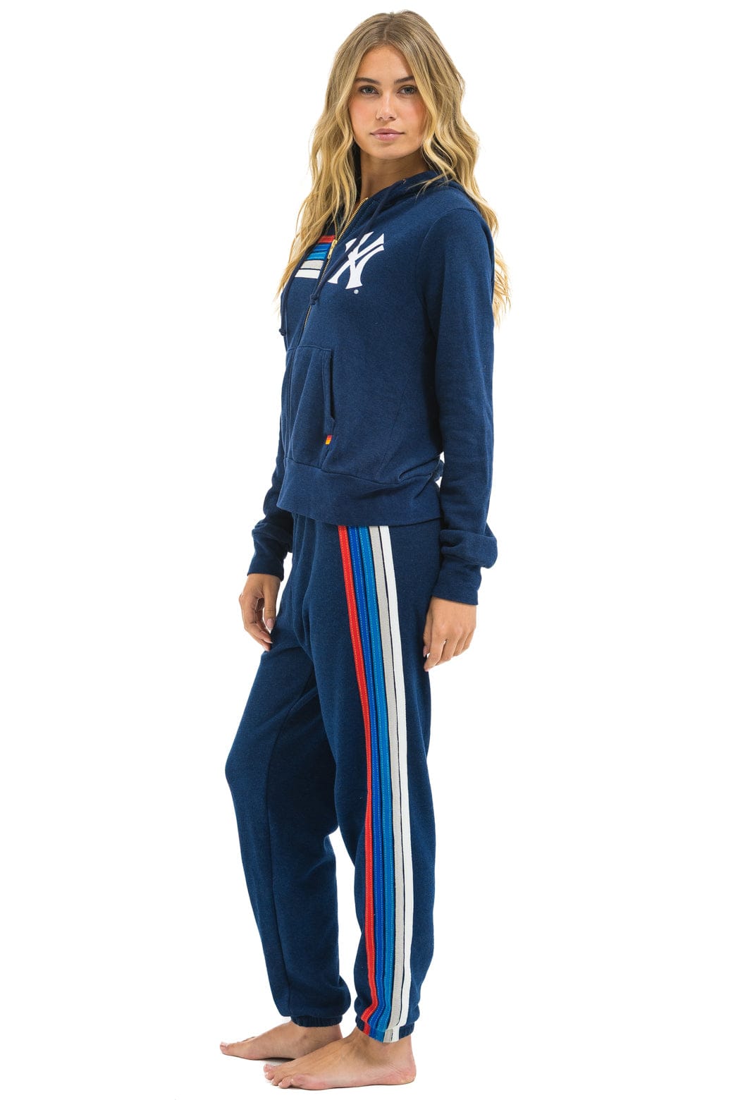 NY YANKEES STRIPE UNISEX SWEATPANTS NAVY // USA – Aviator Nation