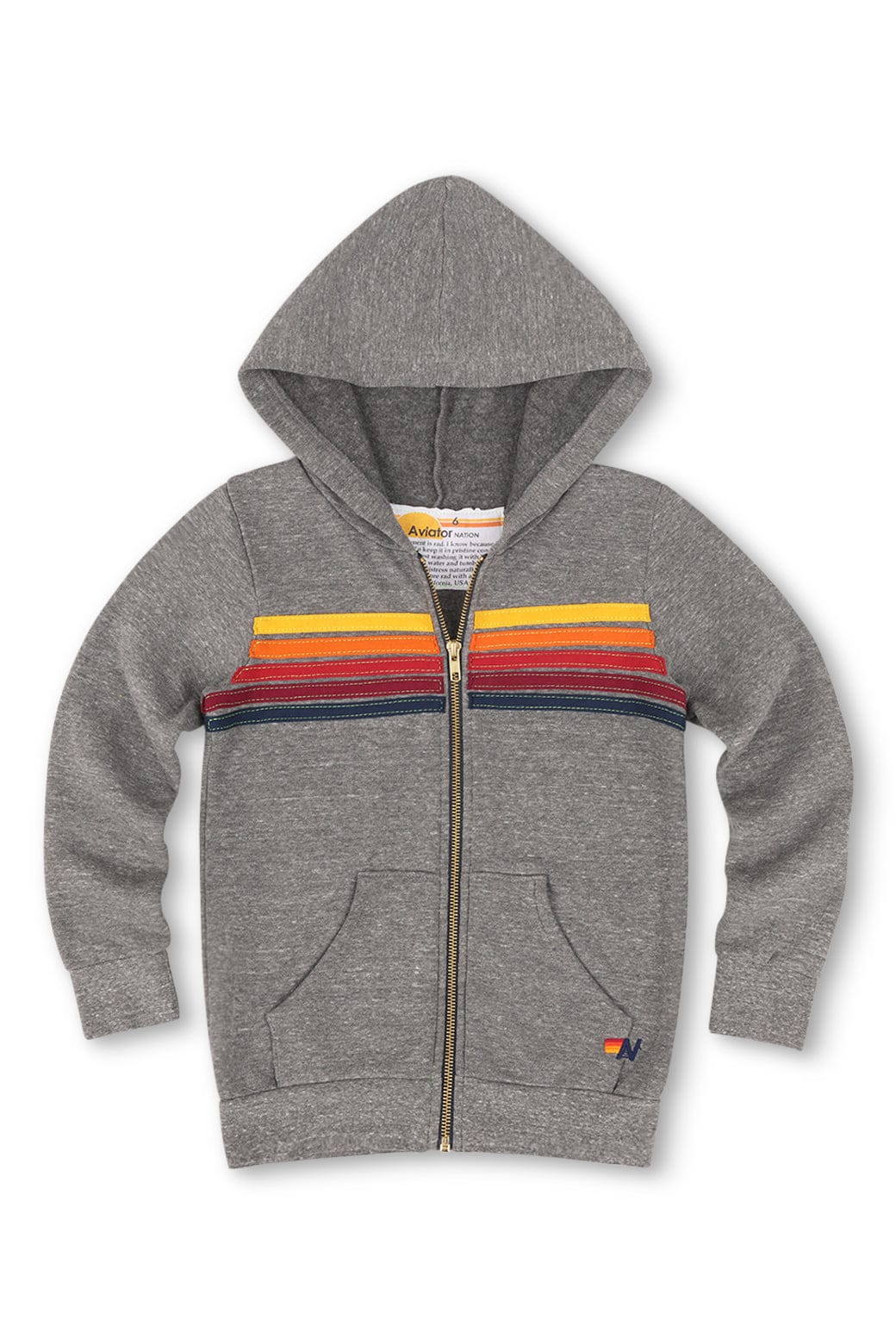 KID'S STRIPE HOODIE HEATHER GREY – Aviator Nation