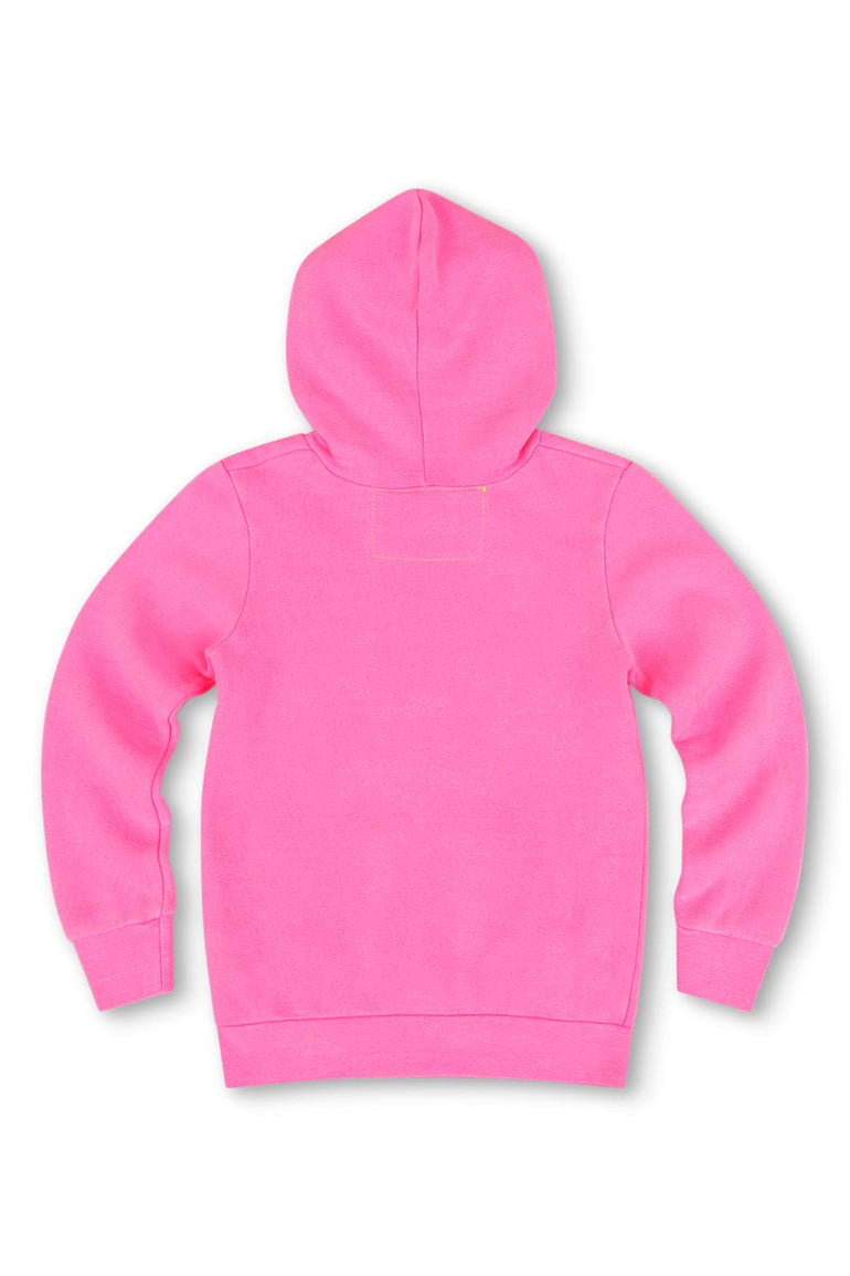 KID'S SMILEY 2 PULLOVER HOODIE - NEON PINK
