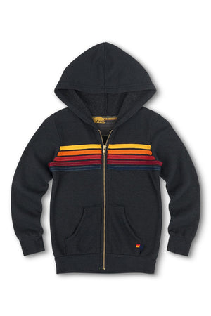 KID'S 5 STRIPE HOODIE - CHARCOAL