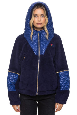 TEDDY UNISEX OVERSIZED HOODED FULL ZIP JACKET - NAVY