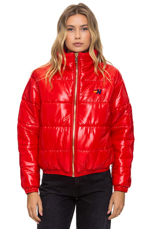 BOLT LUXE APRES PUFFER JACKET - GLOSSY CHERRY