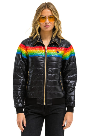 6 STRIPE JACKET - GLOSSY BLACK