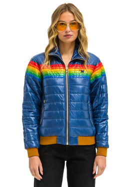 6 STRIPE JACKET - GLOSSY DEEP BLUE