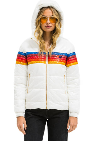 5 STRIPE TREKKER JACKET - GLOSSY WHITE