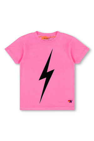 KID'S BOLT TEE - NEON PINK