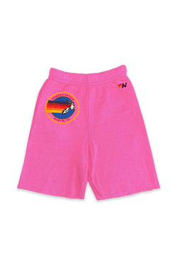 AVIATOR NATION AUSTIN KIDS SWEATSHORTS - NEON PINK