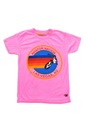 KID'S AVIATOR NATION LAS VEGAS TEE - NEON PINK