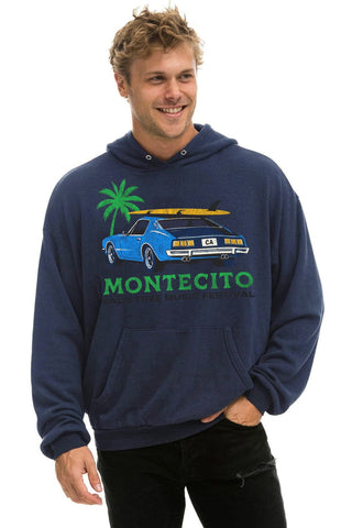 Palm Tree Festival Montecito 2026 Pullover Hoodie Navy - men's front