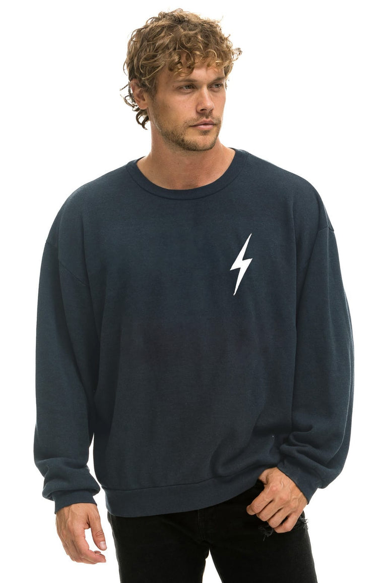 BOLT STITCH RELAXED CREW SWEATSHIRT - CHARCOAL