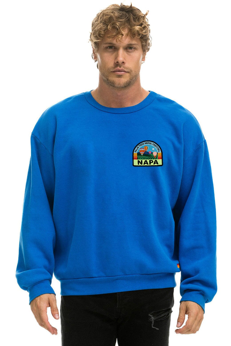 PALM TREE FESTIVAL NAPA 2026 RELAXED CREW SWEATSHIRT - ADVENTURE BLUE